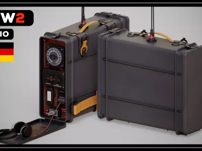 Feldfunksprecher f  GERMANY WW2 FIELD RADIO Low-poly 3D model