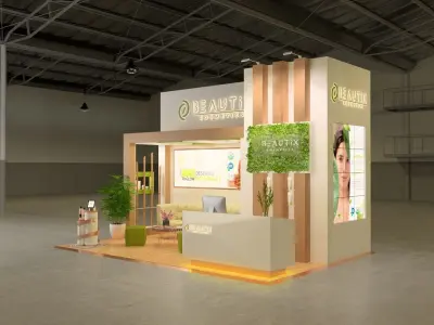 elegant exhibition cosmetic booth 3D model
