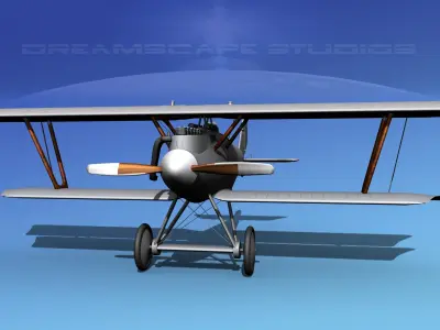 Pfalz DIII Fighter Bare Metal 3D model