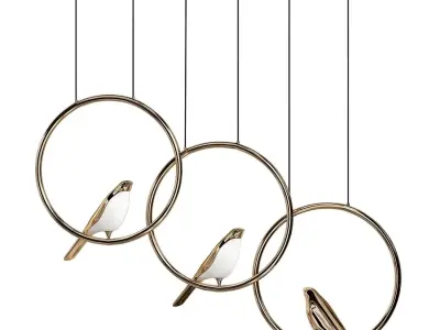 Pendant chandelier Rich Bird 3 Linear 3D model