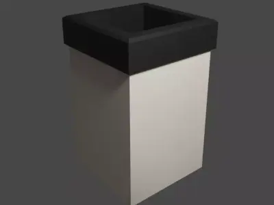 Simple Low Poly Trash Bin Free low-poly 3D model