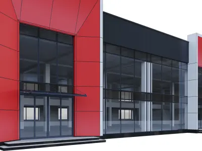 Car Shop Building 3D model