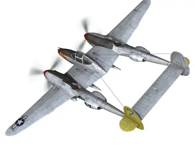 Lockheed P-38 Lightning - Beautiful Bitch 3D model