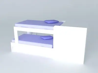 Bunk bed with auxiliary bed Free 3D model