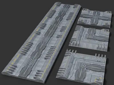 Sci-Fi CityBlocks Free low-poly 3D model