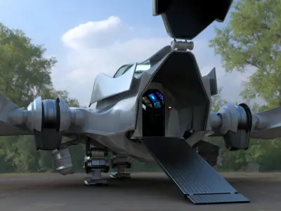 Futuristic Space Aircraft 3D model