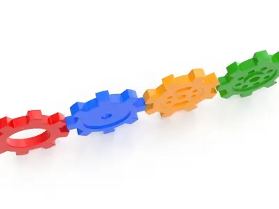 4 Different Gear Low-poly 3D model