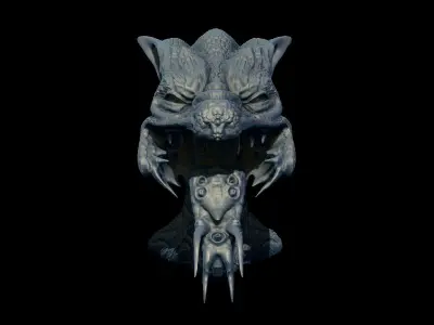 Creature demon head Free 3D print model