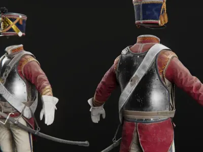 Soldier Napoleon Cavalry Cuirassier 3D model