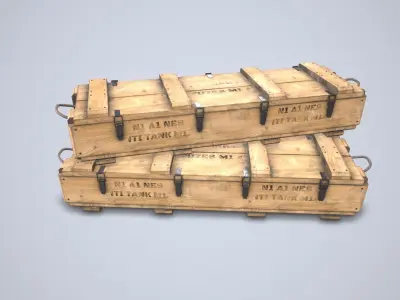  Military Chest Low-poly 3D model