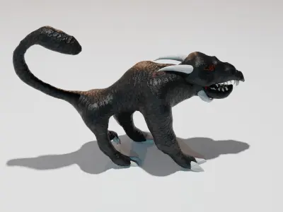 Black Wild Snake Dog Low-poly 3D model