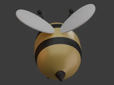 Cartoon Honeybee MAYA Rigged Low-poly 3D model