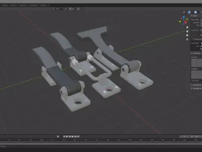 Custom Hardware Latch Set 3D model