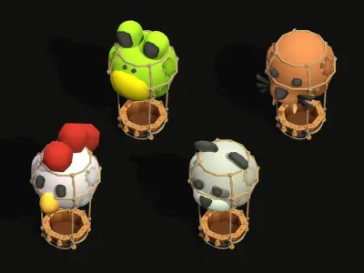 Animal Airballoon Low-poly 3D model