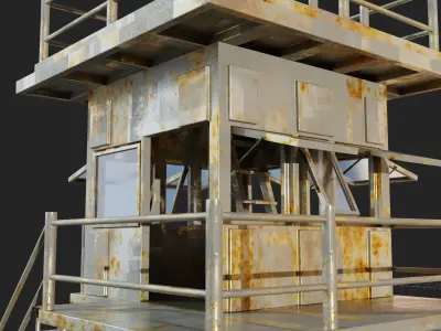 Military Pos Low-poly 3D model