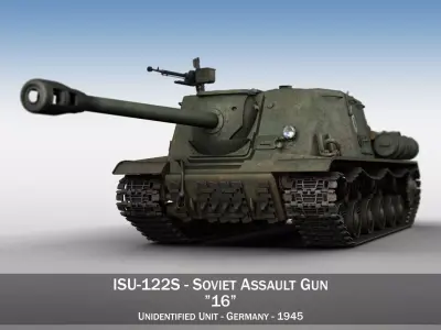 ISU-122S - 16 - Soviet Assault Gun 3D model