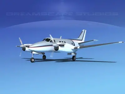 Beechcraft King Air 100 V04 3D model