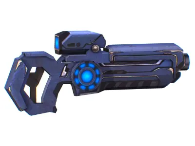 Assault rifle of the future weapon gun Nuff barrel blaster laser Low-poly 3D model