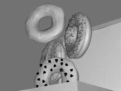 Donut Box 3D Model High Quality CGI Asset 3D model