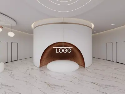 Contemporary Corporate Lobby Interior 3D model