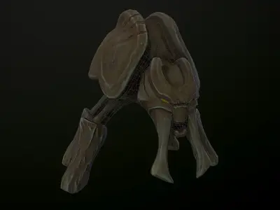 JawJuke wooden creature Low-poly 3D model