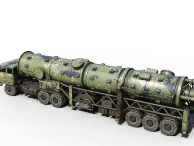4 coatings of China DF-21 CSS5 DF21 ballistic missile launcher 3D model