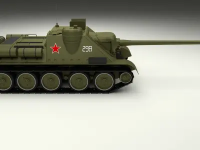 SU 100 with Interior 3D model