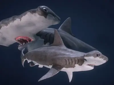 Hammerhead Shark - Game Ready Low-poly 3D model