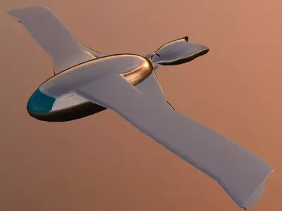 Light Atmospheric Aircraft Low-poly 3D model