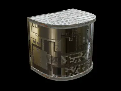 Scifi spaceship angular module table panel component 3D model