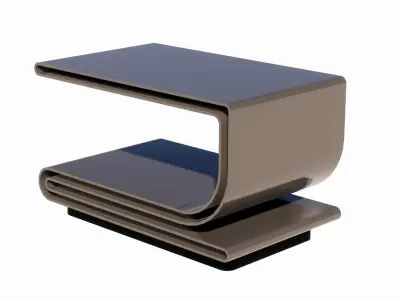Curved Metal Table 3D model