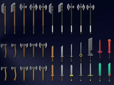 Ultimate Weapon Pack - Lowpoly Game Ready Assets Low-poly 3D model