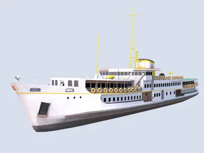 Istanbul Vapuru Cityline Ferry Low-poly 3D model