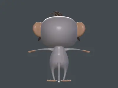 Monkey Cartoon Rigged model Low-poly 3D model