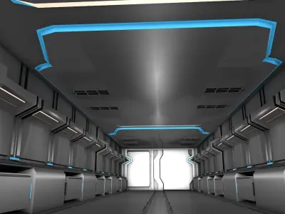 sci fi corridor 3D model 171
