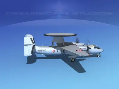 Grumman E-2C Hawkeye V18 3D model