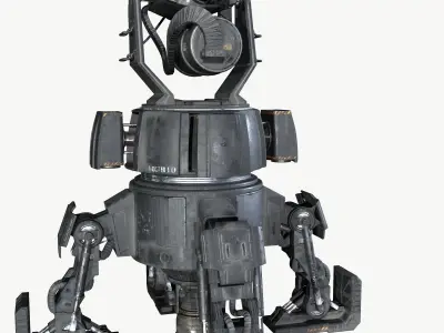 Turret Game Ready PBR Textures Free low-poly 3D model