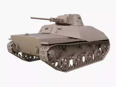 Tank T 40  Clay Mental Ray 3D model