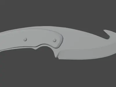 Carbon Gut Knife Low-poly 3D model
