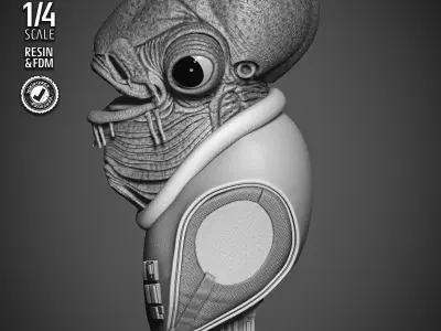 STAR WARS Ackbar Admiral Bust 3D print model purchase