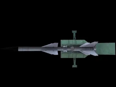 S75 SAM-2 Anti Aircraft Missile Launcher Low-poly 3D model