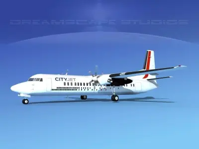 Fokker F-60 CityJet 3D model