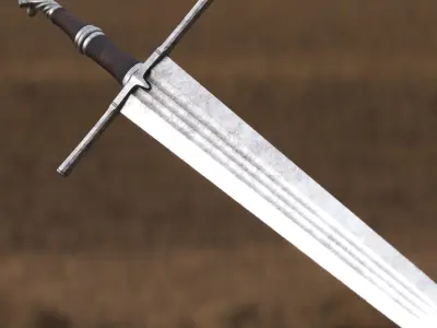 High End Sword for Games and Cinematics 05 Low-poly 3D model