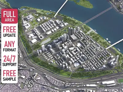 Seoul - Yeouido Low-poly 3D model