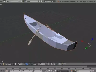 Venice gondola boat Low-poly 3D model