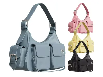 Handbag PINKO Love Birds motif cargo shoulder bag  3D model