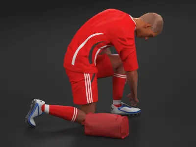 Soccer Player with Shoe Bag Fur 3D model