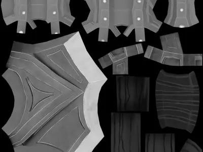 Battle Axe Low-poly 3D model 53