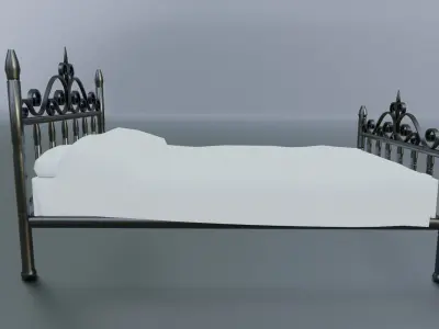 Iron Bed Free low-poly 3D model