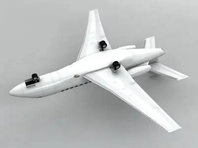  Dassault Falcon 900 EX - Generic White Low-poly 3D model